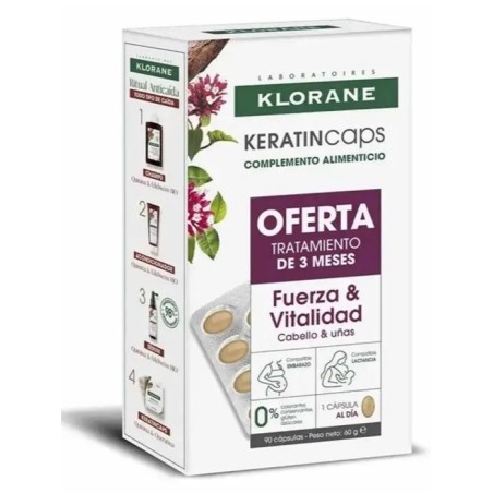 Klorane KeratinCaps Fuerza y Vitalidad Pack 3 meses