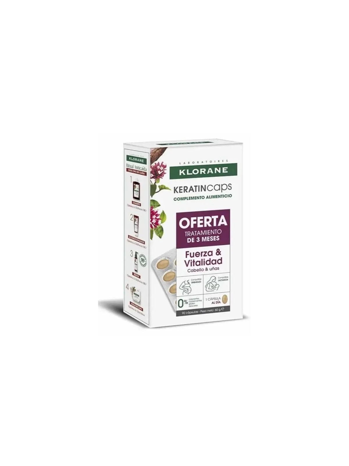Klorane KeratinCaps Fuerza y Vitalidad Pack 3 meses