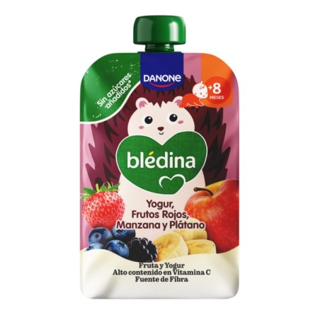Bledina Bolsita de Yogur, Frutos Rojos, Manzana y Plátano