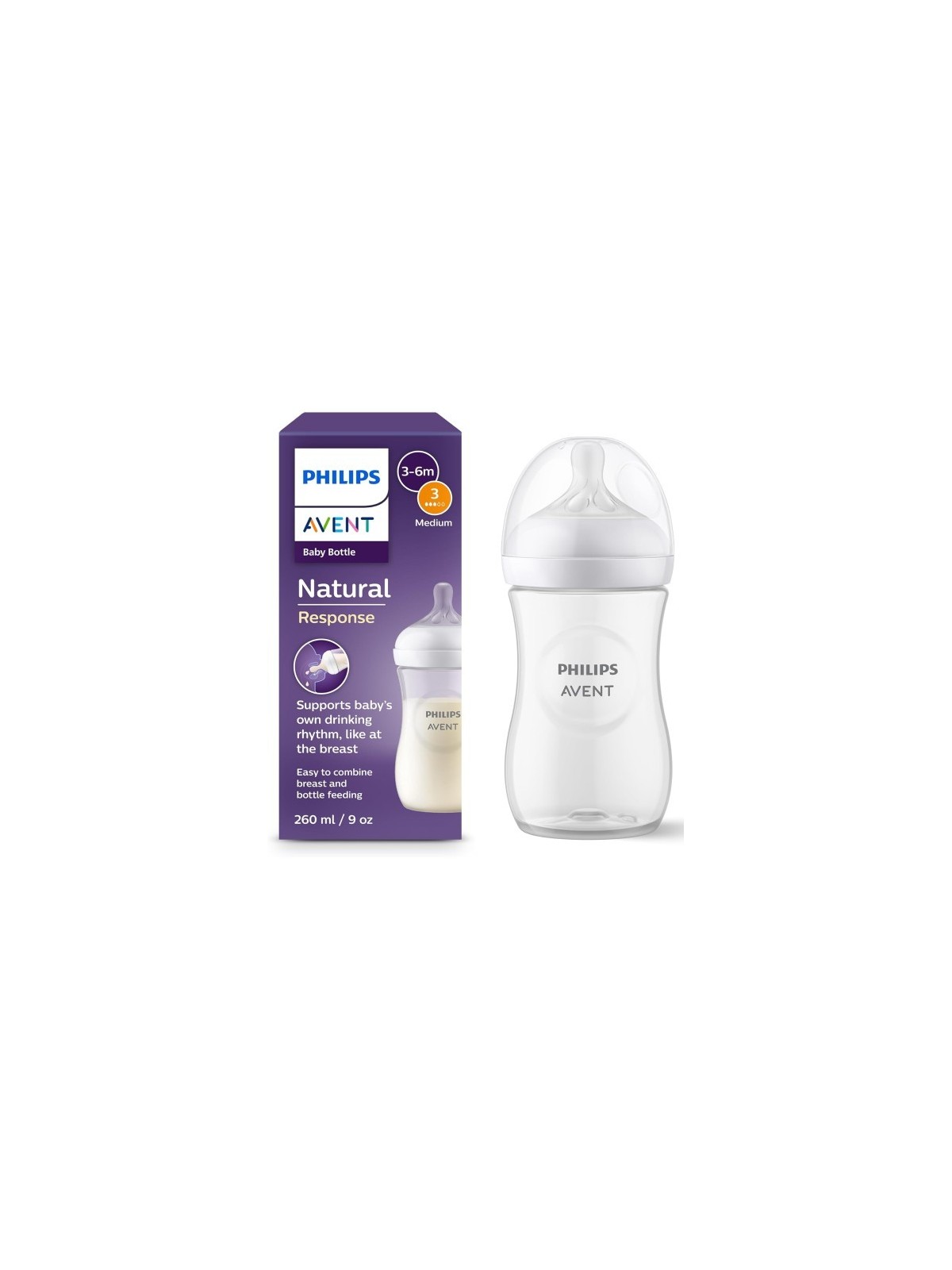 Biberón Natural Response Flujo-3 260 ml