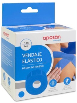 Vendaje Elástico Banda de Kinesio Azul 5m x 5cm