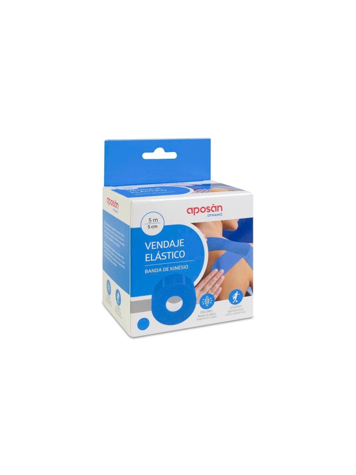 Vendaje Elástico Banda de Kinesio Azul 5m x 5cm
