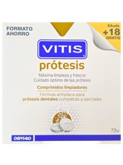 Vitis Prótesis 72 Comprimidos Limpiadores