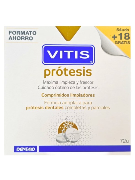 Vitis Prótesis 72 Comprimidos Limpiadores