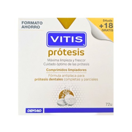 Vitis Prótesis 72 Comprimidos Limpiadores