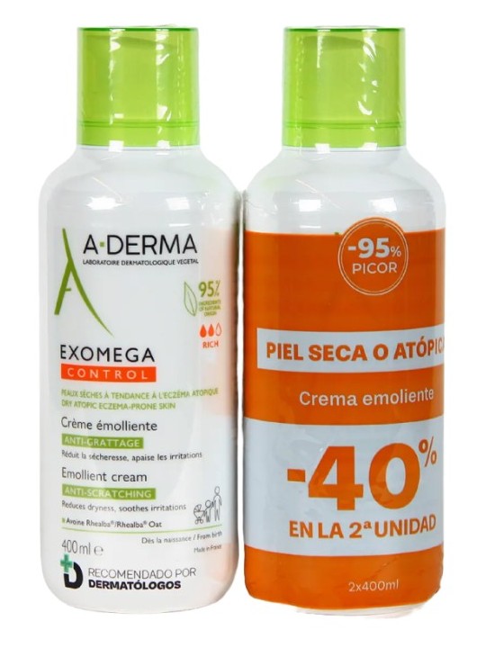 Exomega Control Crema Emoliente Antirrascado 400 ml Duplo